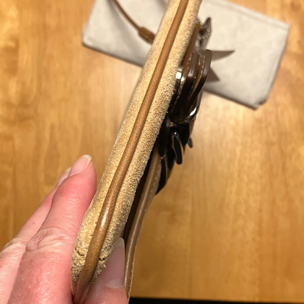 Coach Hampton Tan Suede Wristlet with Buckle 4754 - Picture 8 of 11